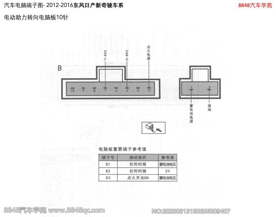 2012-2016东风日产新奇骏-电动助力转向电脑板10针
